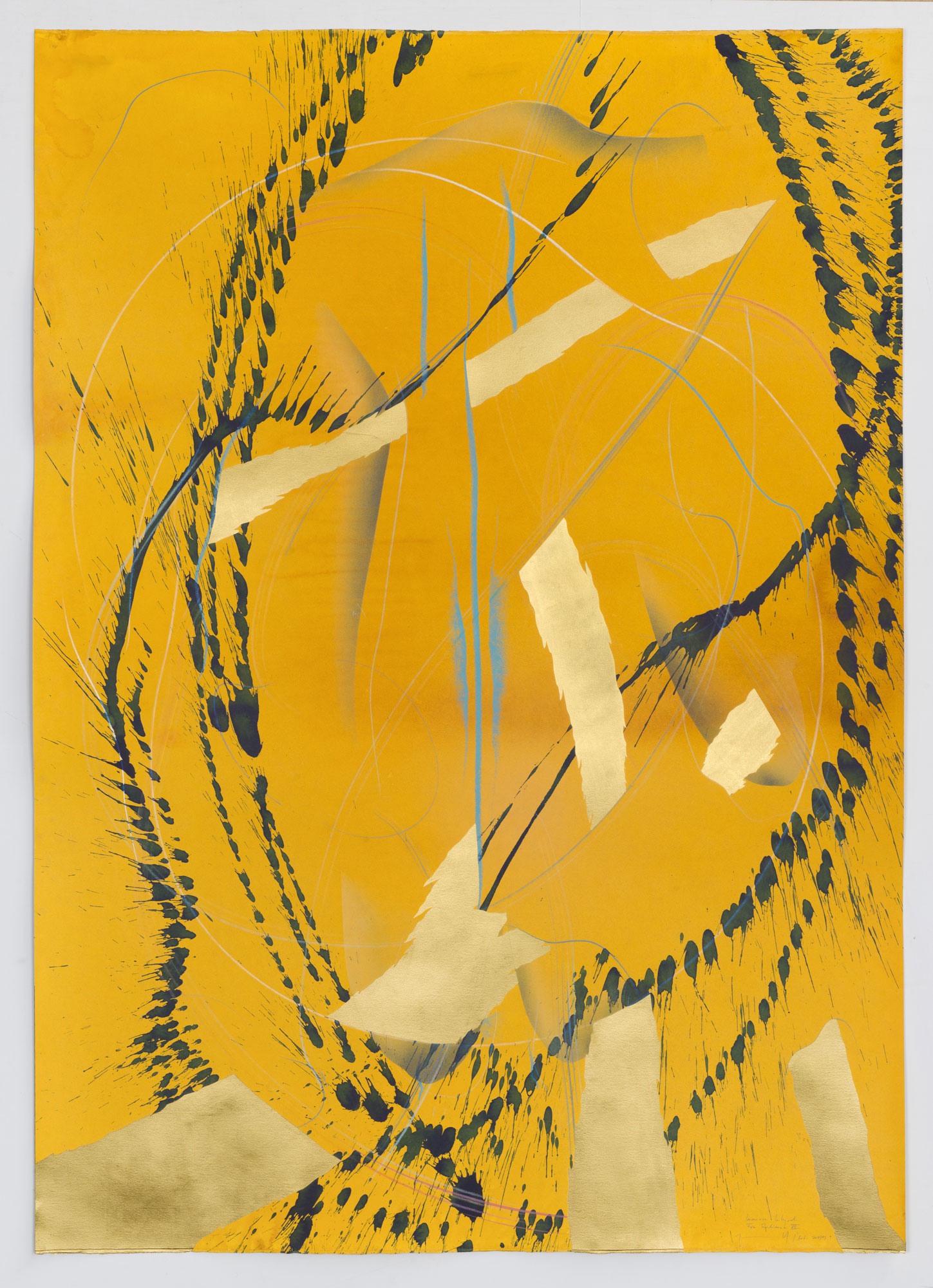 WV 2019-007 Immersive Integral Firm Radiance VII Jorinde Voigt Berlin 2018/19 140,0 x 99,5 cm India ink, gold leaf, pastel, oil chalks, graphite on paper unique work signed