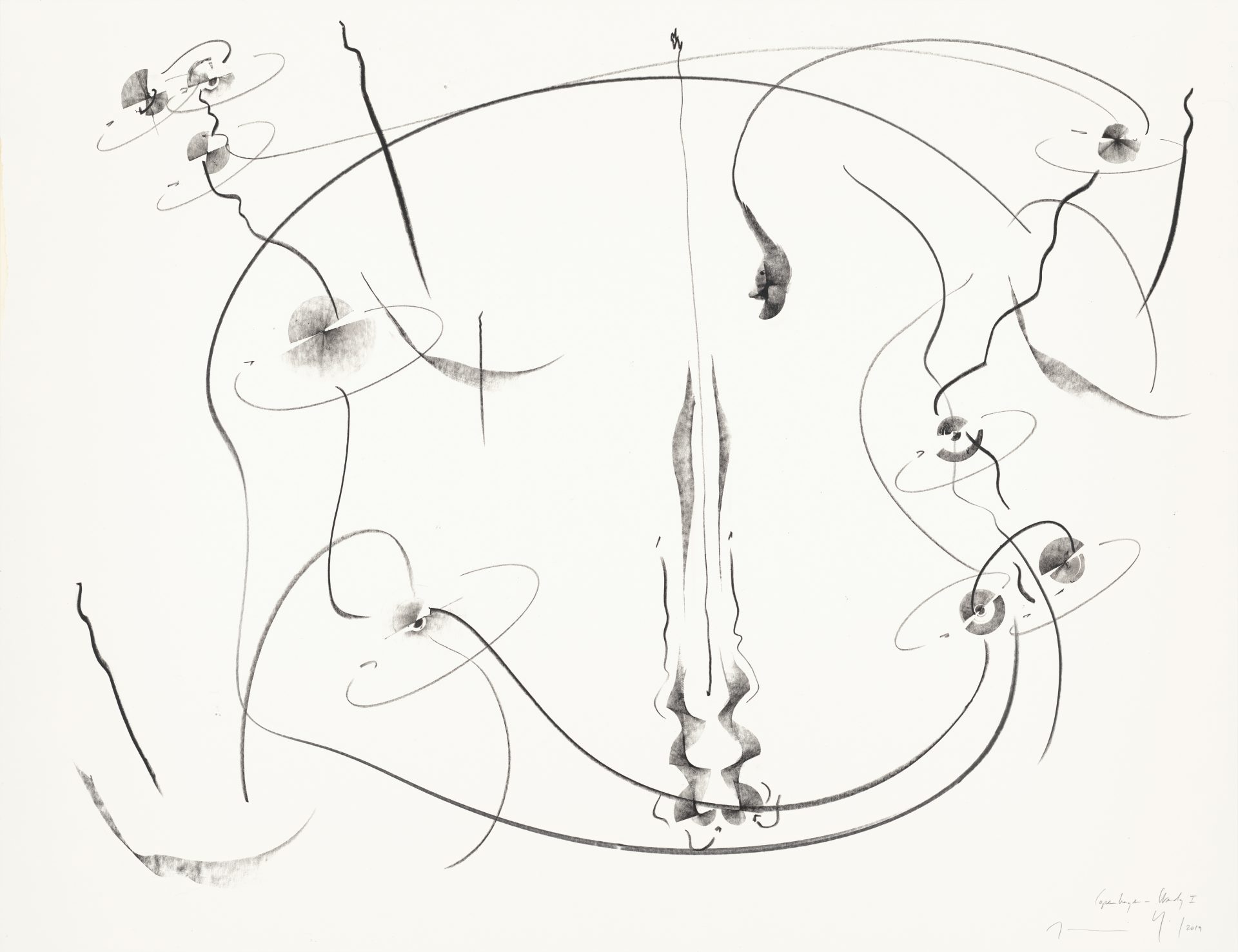 WV 2019-027 Copenhagen-Study I Jorinde Voigt Berlin 2019 59,9 x 77,9 cm Lithographic chalk, graphite on paper unique work signed